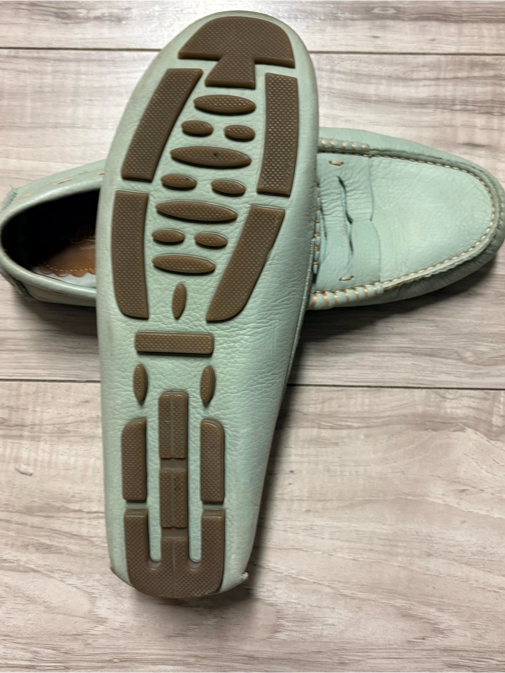 Bass Mint Green Leather Penny Driving Loafers - Women's Slip-On - Picture 3 of 9